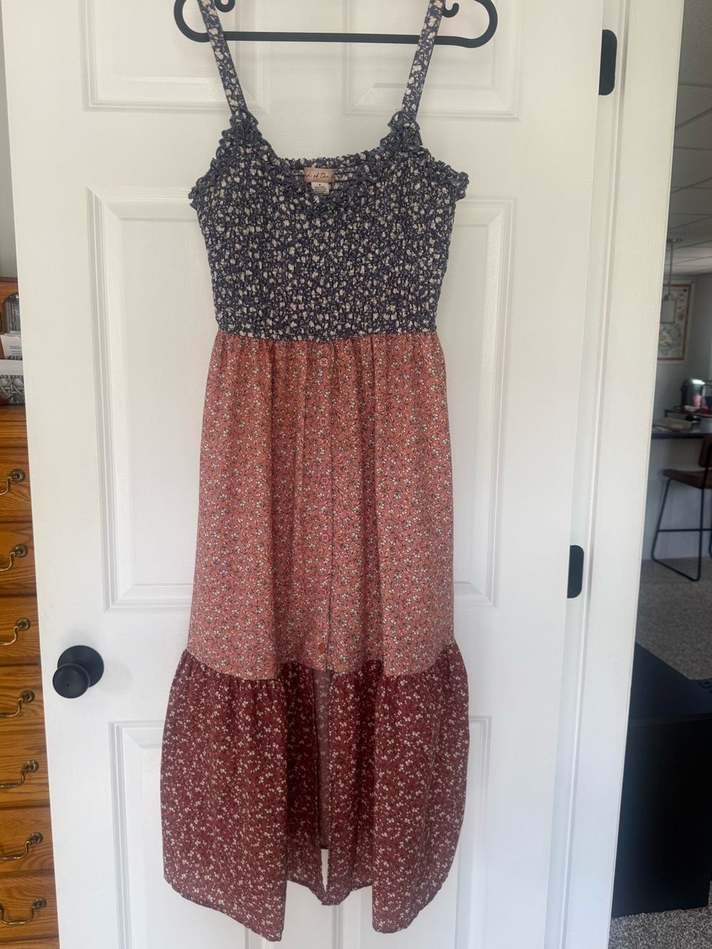 Boho Ditsy Floral Tiered Midi Dress